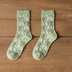 Vintage Floral Jacquard Socks