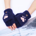 Warm Gloves With Cat Paws