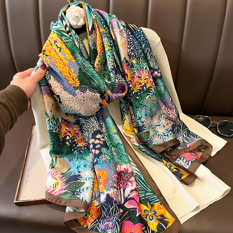 Vintage Scarf With Floral Pattern