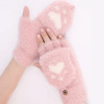 Warm Gloves With Cat Paws