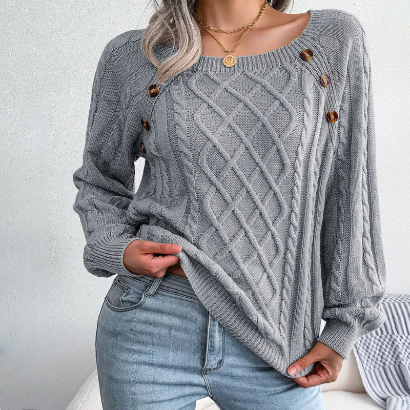 Afslappet Kabelstrikket Sweater