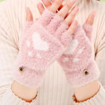 Warm Gloves With Cat Paws