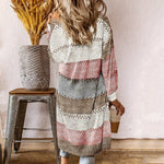 Stribet Patchwork Cardigan